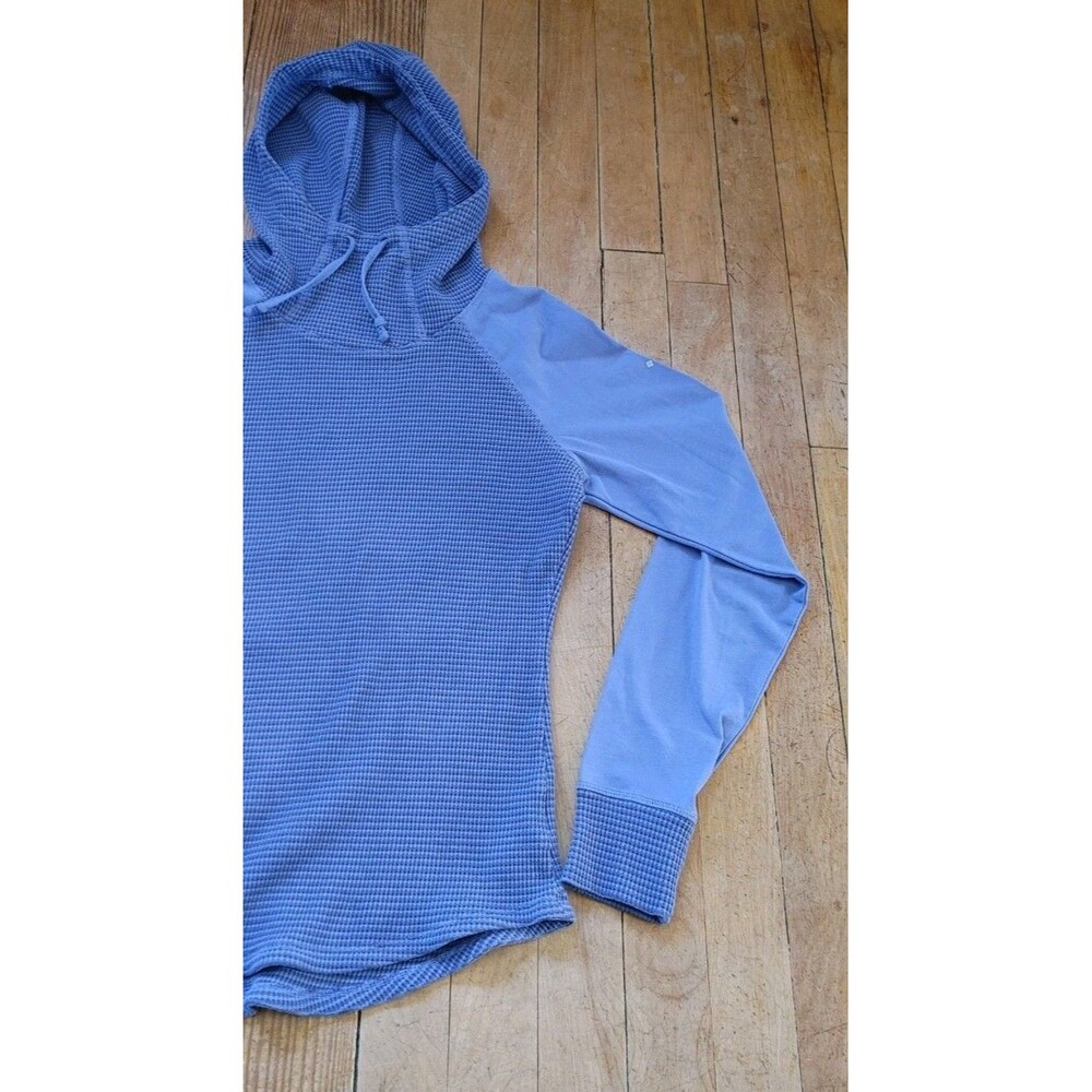 Columbia Cascade Gorge Hoodie Women's M Blue Thermal Pullover Knit Top 4715